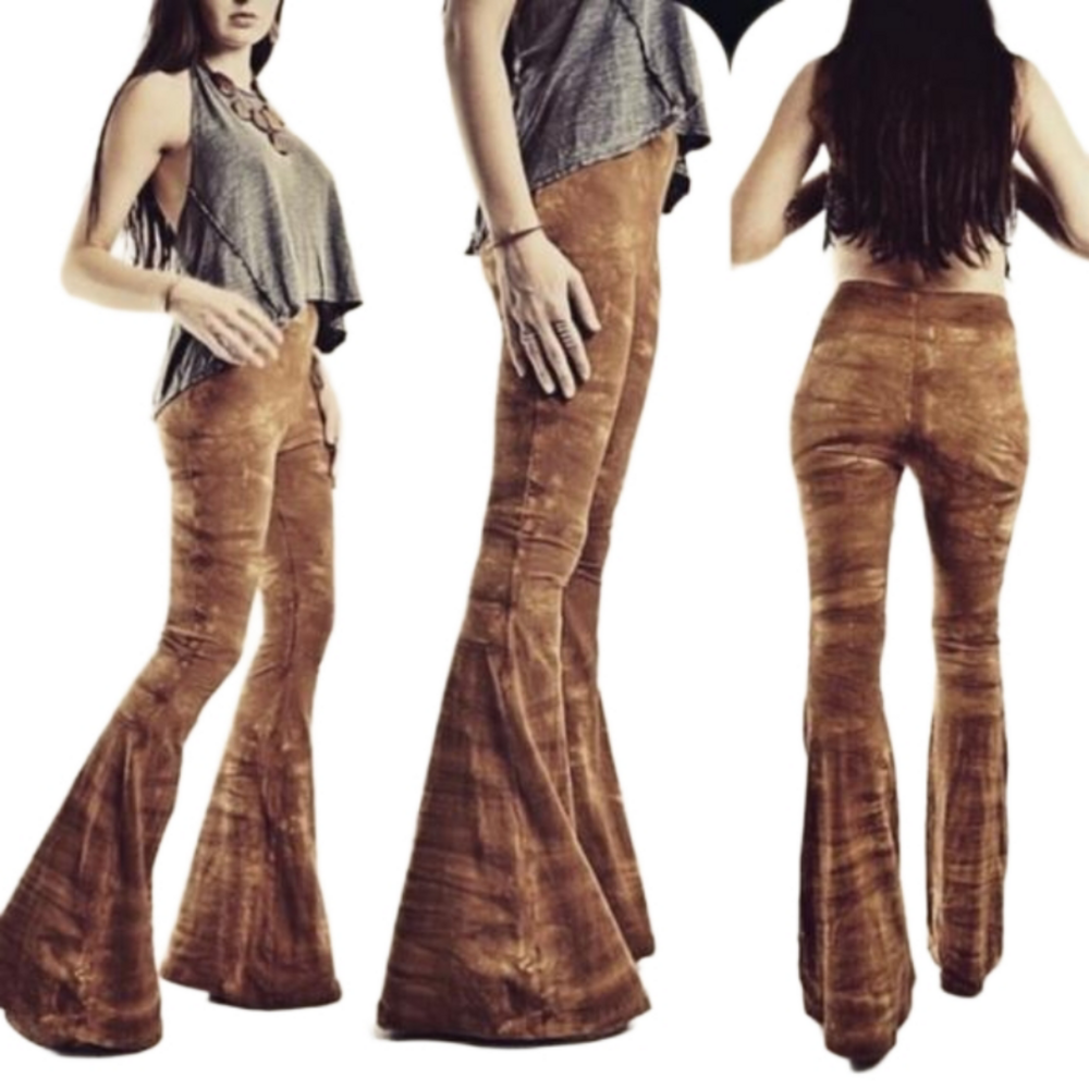 PETITE LENGTH Tie Dye Bell Bottoms - High Waisted Tie Dyed Bell Bottoms Hippie